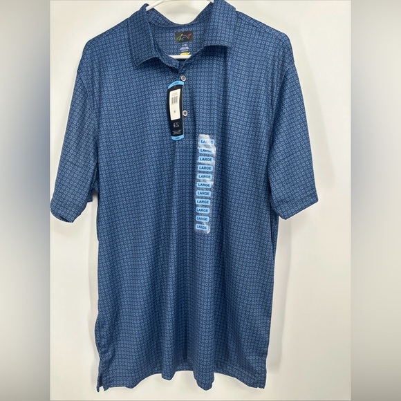 GREG NORMAN Men’s PLAY DRY Polo Shirt Sz Large Blue NEW - Picture 1 of 6